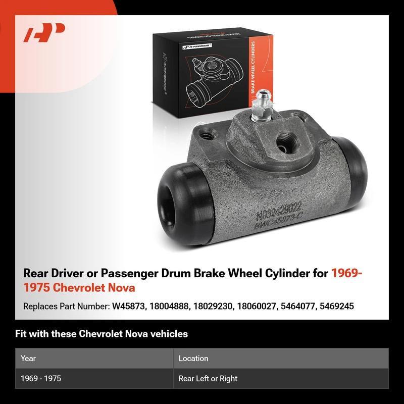 Rear Driver or Passenger Drum Brake Wheel Cylinder for 1969-1975 Chevrolet Nova