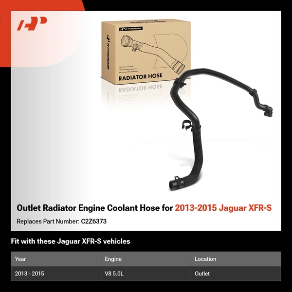 Outlet Radiator Engine Coolant Hose for 2013-2015 Jaguar XFR-S