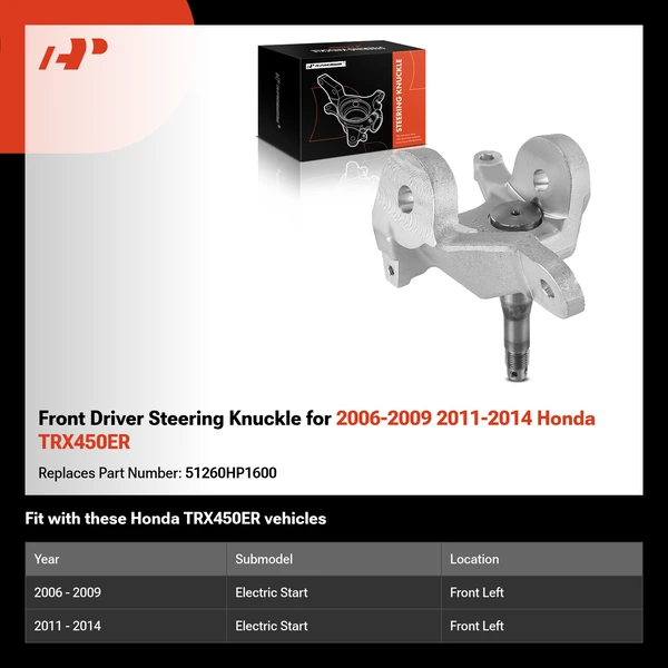 Front Driver Steering Knuckle for 2006-2009 2011-2014 Honda TRX450ER