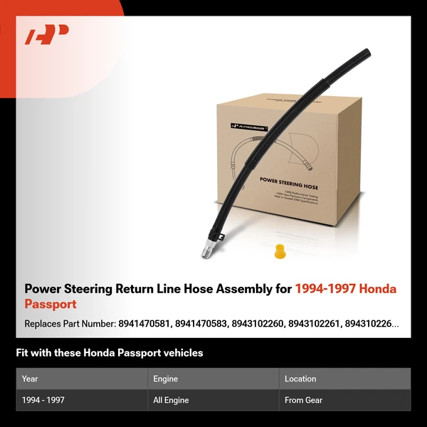 Power Steering Return Line Hose Assembly for 1994-1997 Honda Passport