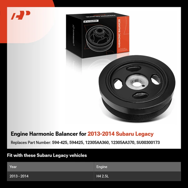Engine Harmonic Balancer for 2013-2014 Subaru Legacy