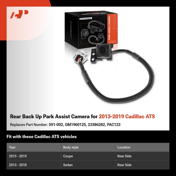 Rear Back Up Park Assist Camera for 2013-2019 Cadillac ATS