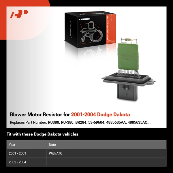 Blower Motor Resistor for 2001-2004 Dodge Dakota
