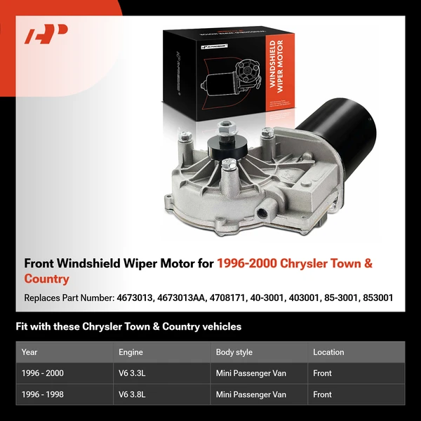 Front Windshield Wiper Motor for 1996-2000 Chrysler Town & Country