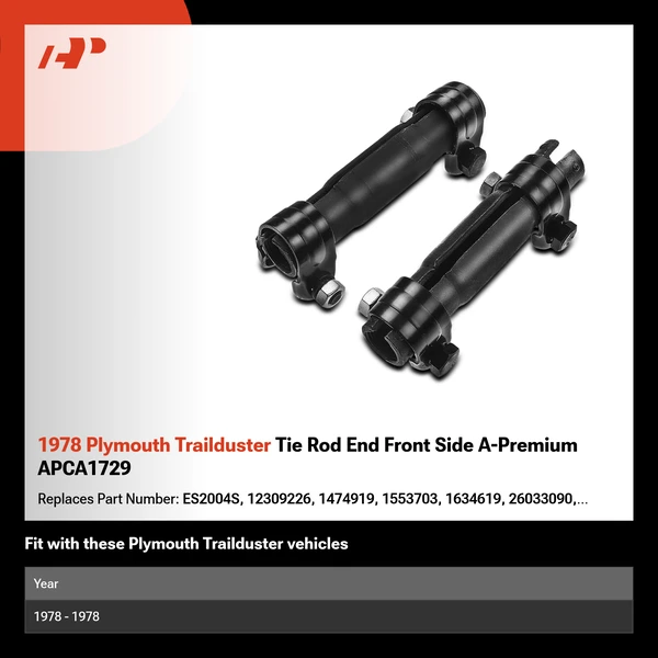 1978 Plymouth Trailduster Tie Rod End Front Side A-Premium APCA1729