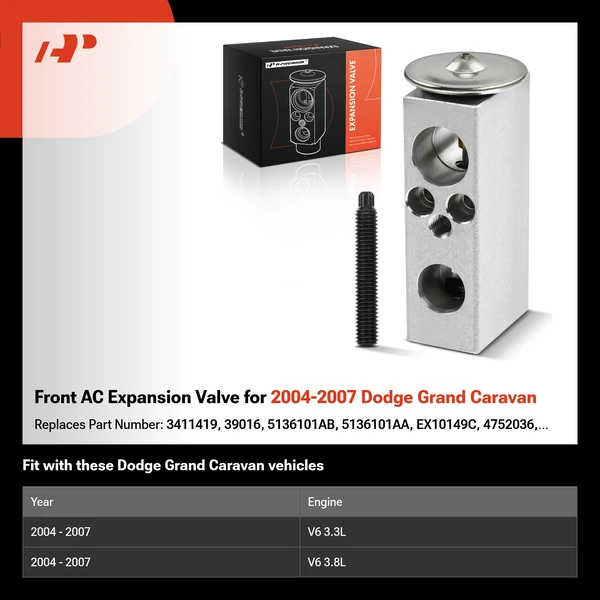 Front AC Expansion Valve for 2004-2007 Dodge Grand Caravan