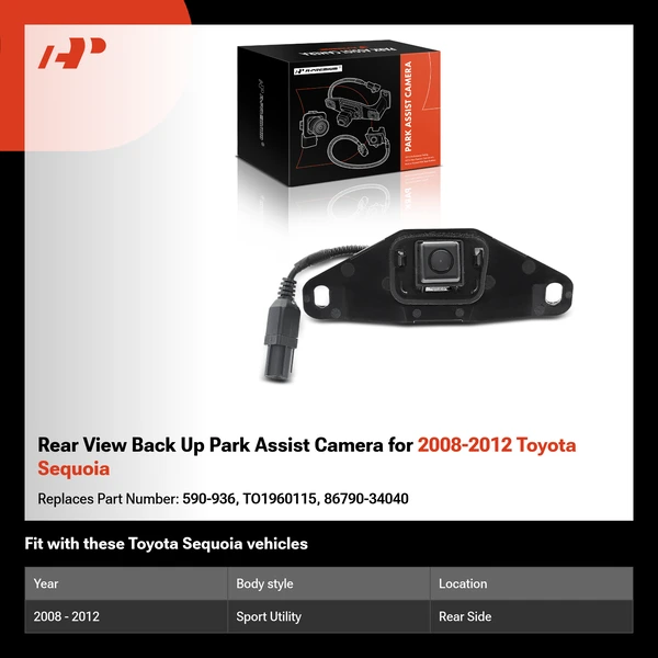 Rear View Back Up Park Assist Camera for 2008-2012 Toyota Sequoia