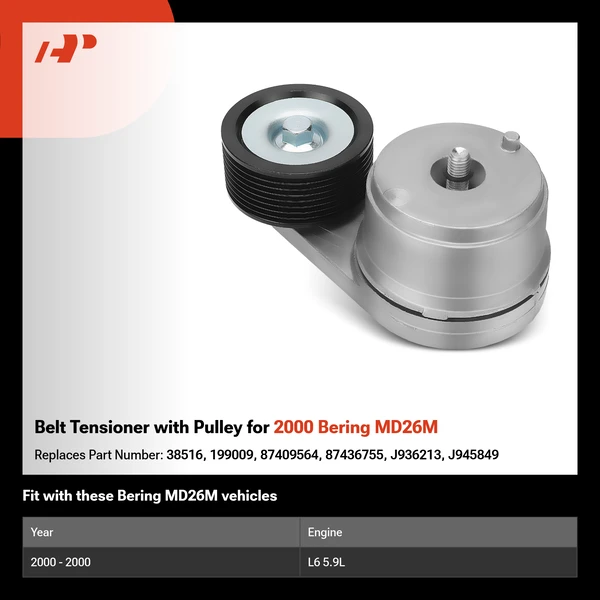 Belt Tensioner with Pulley for 2000 Bering MD26M