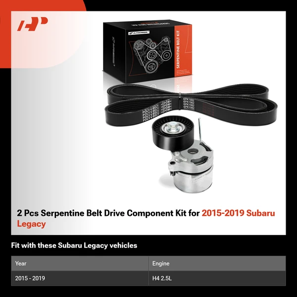 2 Pcs Serpentine Belt Drive Component Kit for 2015-2019 Subaru Legacy