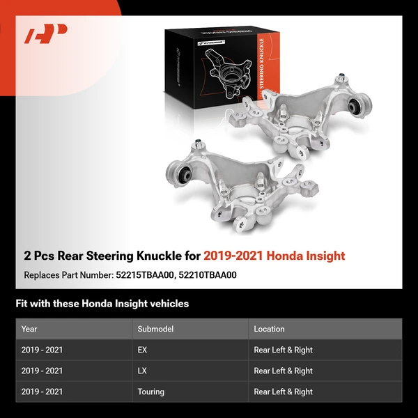 2 Pcs Rear Steering Knuckle for 2019-2021 Honda Insight