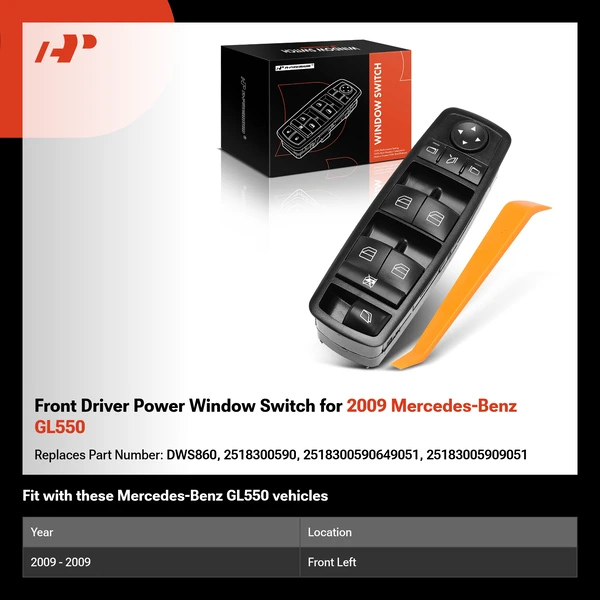 Front Driver Power Window Switch for 2009 Mercedes-Benz GL550