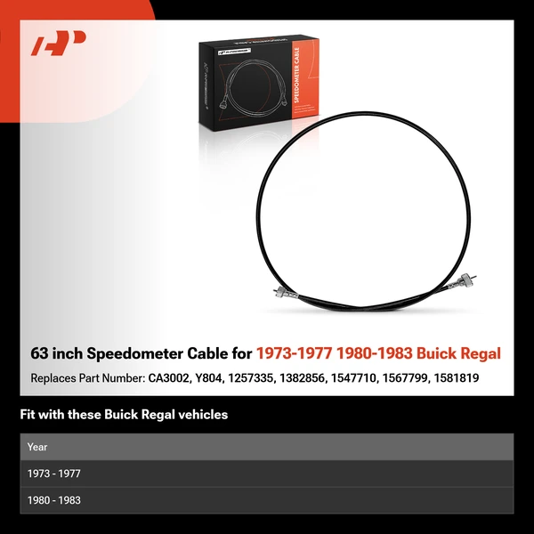 63 inch Speedometer Cable for 1973-1977 1980-1983 Buick Regal