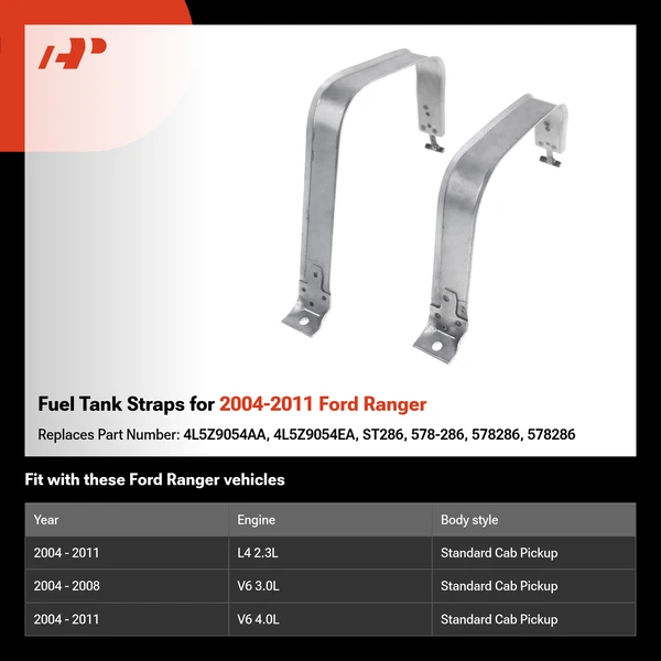 Fuel Tank Straps for 2004-2011 Ford Ranger