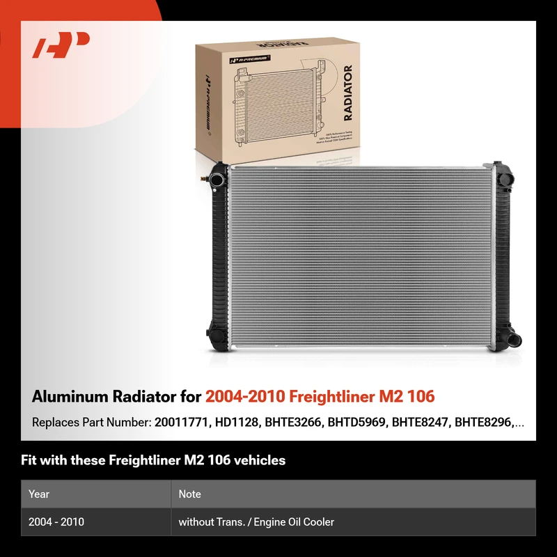 Aluminum Radiator for 2004-2010 Freightliner M2 106