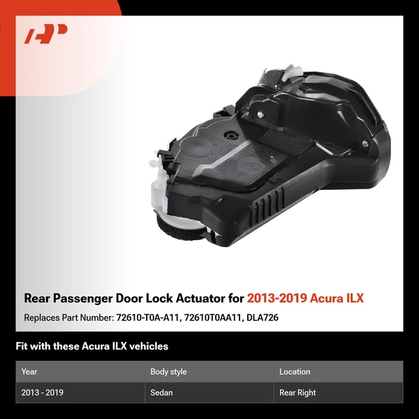 Rear Passenger Door Lock Actuator for 2013-2019 Acura ILX