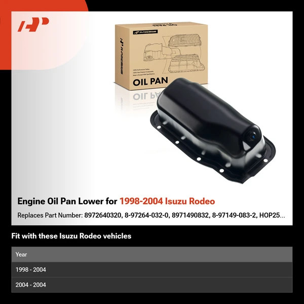 Engine Oil Pan Lower for 1998-2004 Isuzu Rodeo