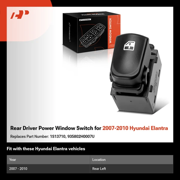 Rear Driver Power Window Switch for 2007-2010 Hyundai Elantra