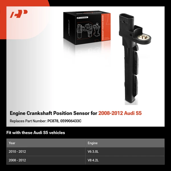 Engine Crankshaft Position Sensor for 2008-2012 Audi S5