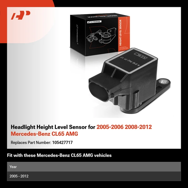 Headlight Height Level Sensor for 2005-2006 2008-2012 Mercedes-Benz CL65 AMG