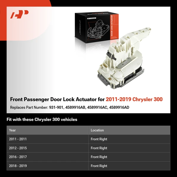 Front Passenger Door Lock Actuator for 2011-2019 Chrysler 300
