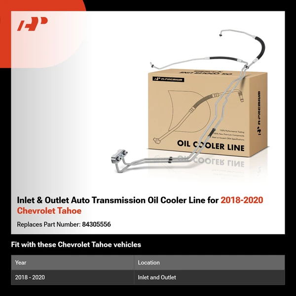 Inlet & Outlet Auto Transmission Oil Cooler Line for 2018-2020 Chevrolet Tahoe