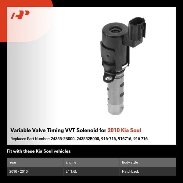 Variable Valve Timing VVT Solenoid for 2010 Kia Soul