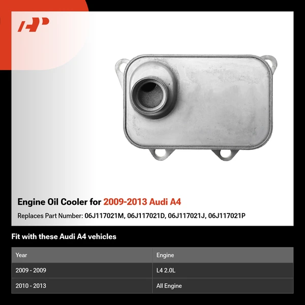 Engine Oil Cooler for 2009-2013 Audi A4