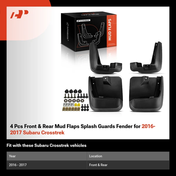 4 Pcs Front & Rear Mud Flaps Splash Guards Fender for 2016-2017 Subaru Crosstrek