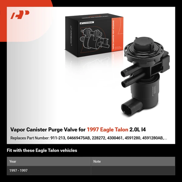 Vapor Canister Purge Valve for 1997 Eagle Talon 2.0L l4