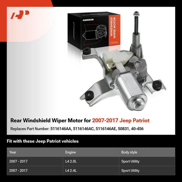 Rear Windshield Wiper Motor for 2007-2017 Jeep Patriot