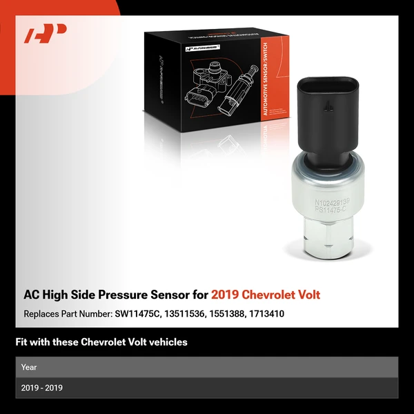AC High Side Pressure Sensor for 2019 Chevrolet Volt