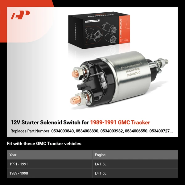 12V Starter Solenoid Switch for 1989-1991 GMC Tracker