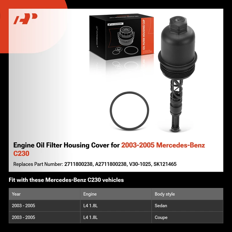 Engine Oil Filter Housing Cover for 2003-2005 Mercedes-Benz C230