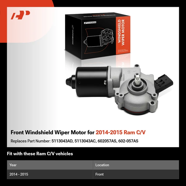 Front Windshield Wiper Motor for 2014-2015 Ram C/V