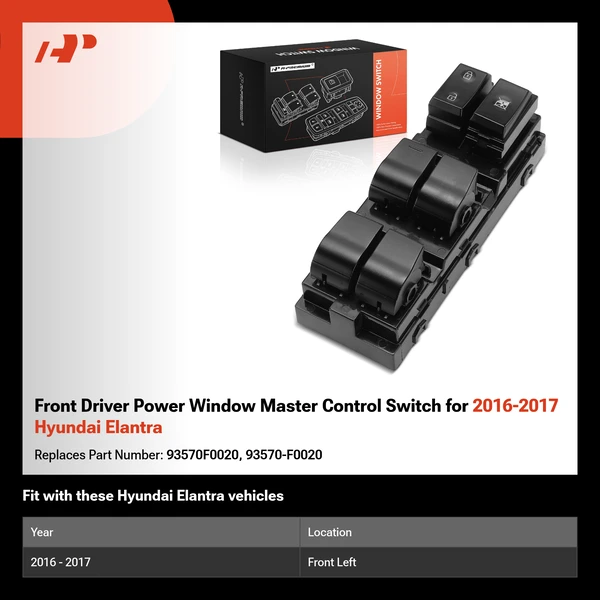 Front Driver Power Window Master Control Switch for 2016-2017 Hyundai Elantra