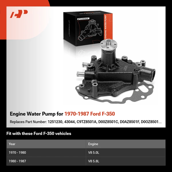 Engine Water Pump for 1970-1987 Ford F-350