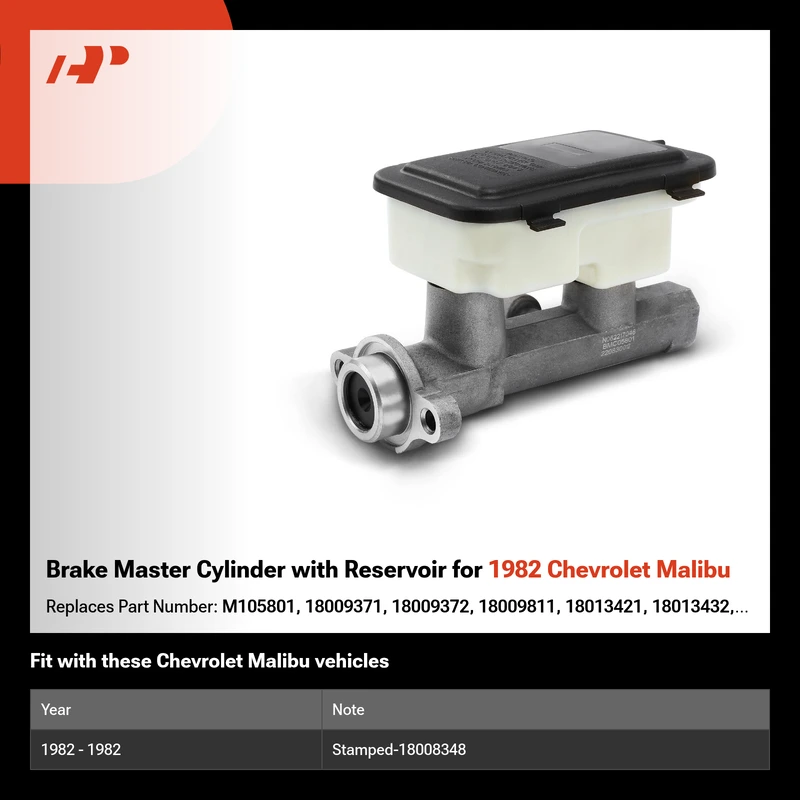 Brake Master Cylinder with Reservoir for 1982 Chevrolet Malibu