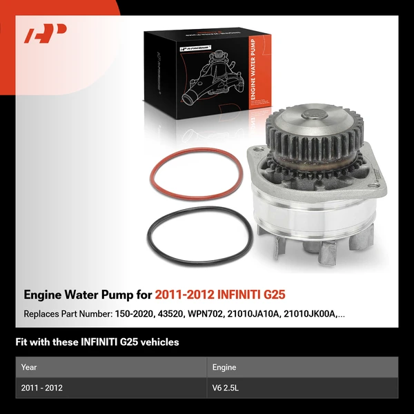 Engine Water Pump for 2011-2012 INFINITI G25