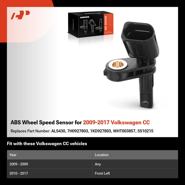 ABS Wheel Speed Sensor for 2009-2017 Volkswagen CC