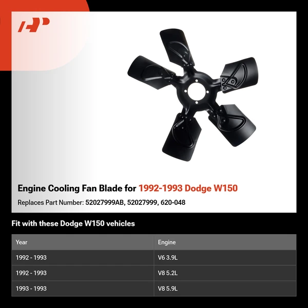Engine Cooling Fan Blade for 1992-1993 Dodge W150
