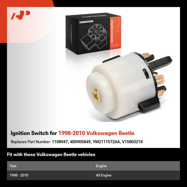 Ignition Switch for 1998-2010 Volkswagen Beetle