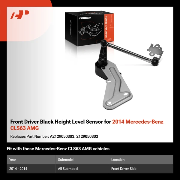 Front Driver Black Height Level Sensor for 2014 Mercedes-Benz CLS63 AMG
