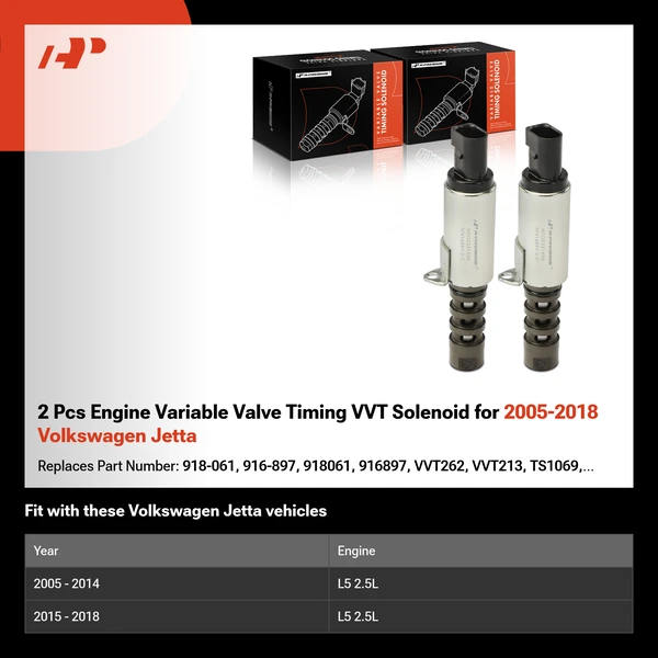 2 Pcs Engine Variable Valve Timing VVT Solenoid for 2005-2018 Volkswagen Jetta