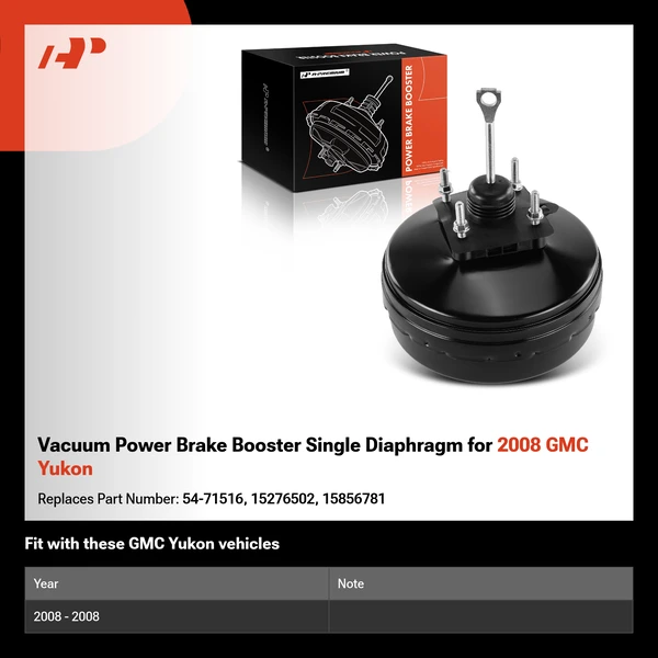 Vacuum Power Brake Booster Single Diaphragm for 2008 GMC Yukon
