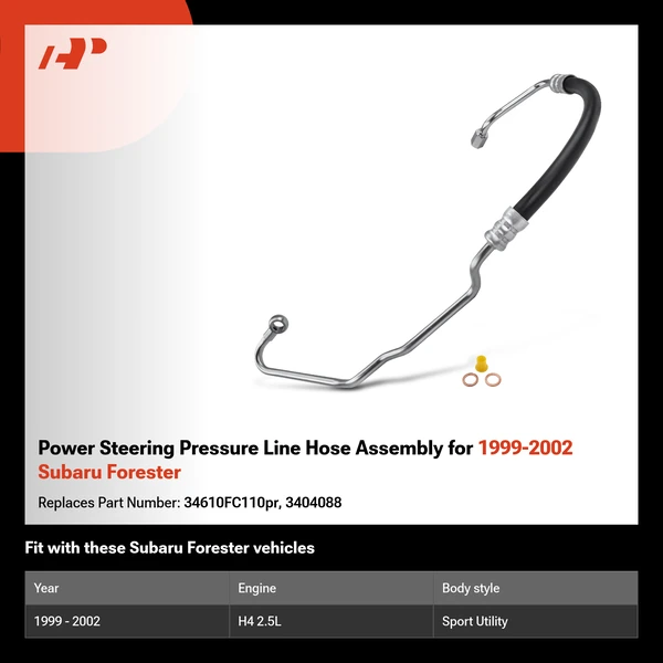 Power Steering Pressure Line Hose Assembly for 1999-2002 Subaru Forester