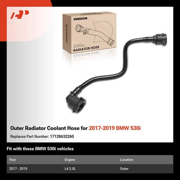 Outer Radiator Coolant Hose for 2017-2019 BMW 530i