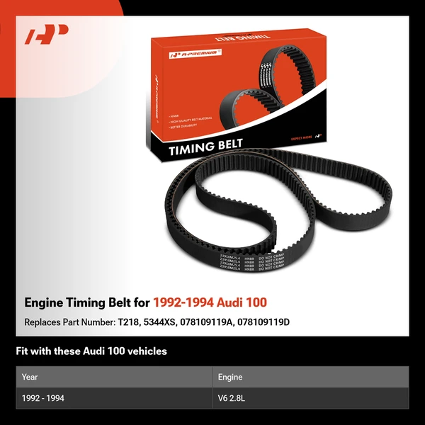 Engine Timing Belt for 1992-1994 Audi 100
