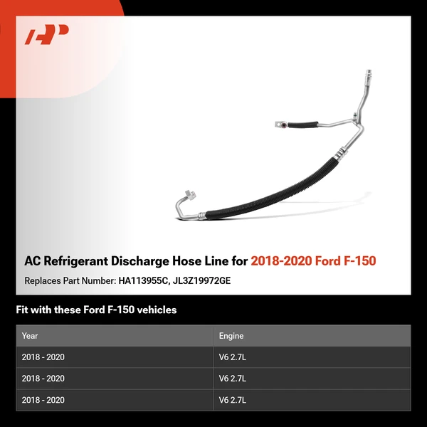 AC Refrigerant Discharge Hose Line for 2018-2020 Ford F-150