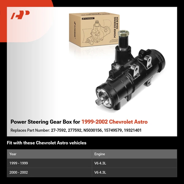 Power Steering Gear Box for 1999-2002 Chevrolet Astro