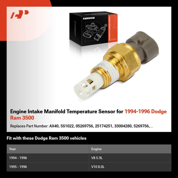 Engine Intake Manifold Temperature Sensor for 1994-1996 Dodge Ram 3500